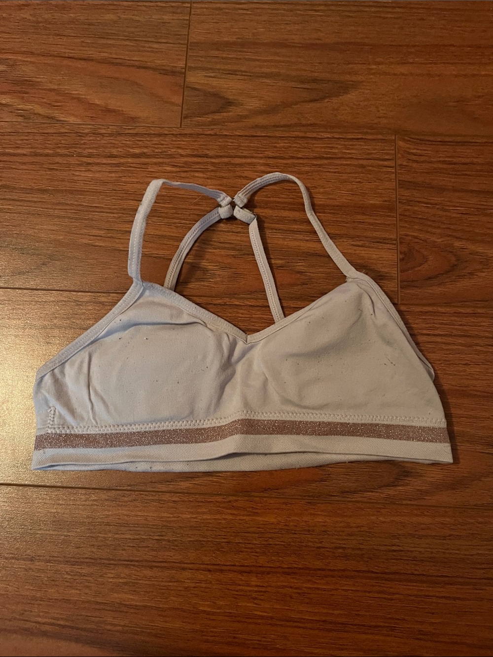 Girls Light Lavender Glitter-Trim Training Bralette